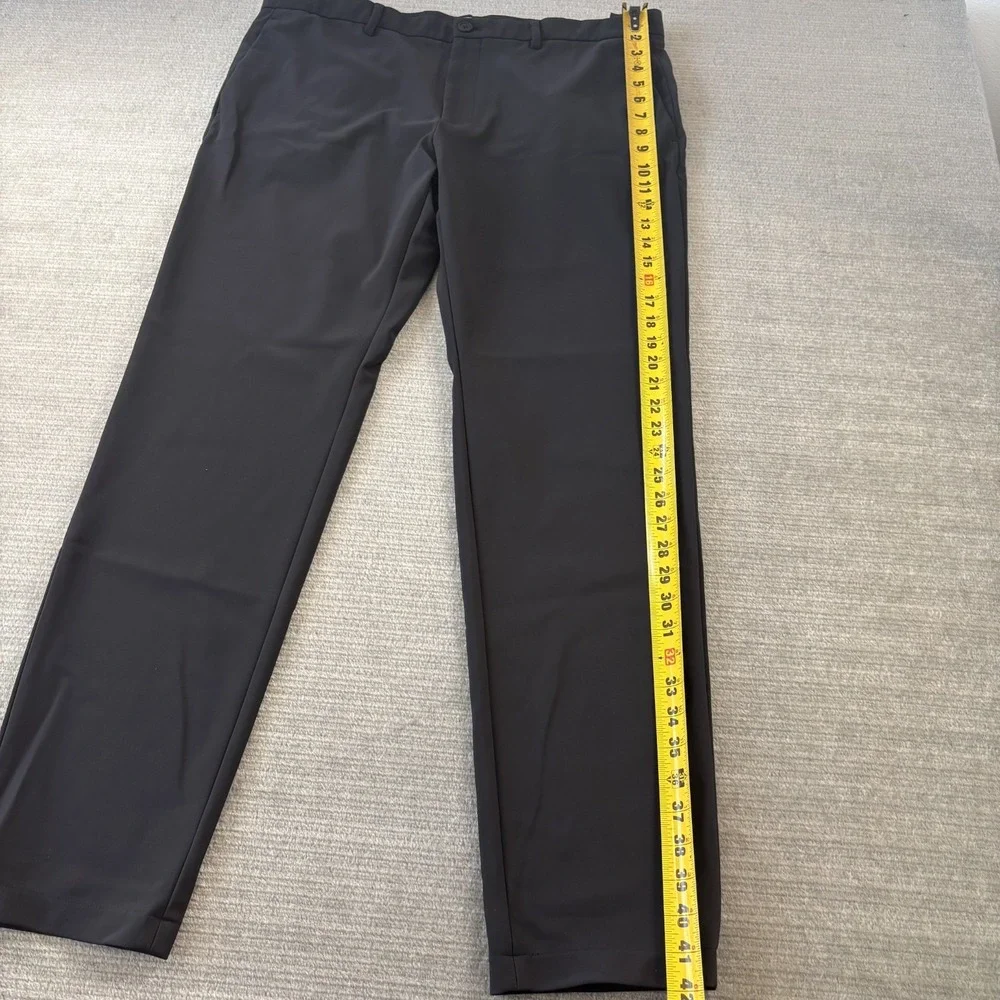Theory Zaine SW Precision Pants Mens 38x31 Black Slim Fit Tech Stretch Trousers